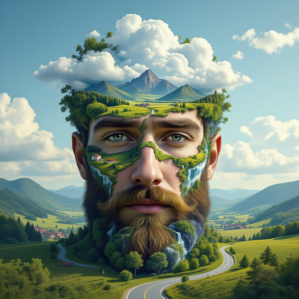 Surreal Landscape Face: An Integrated Optical Illusion