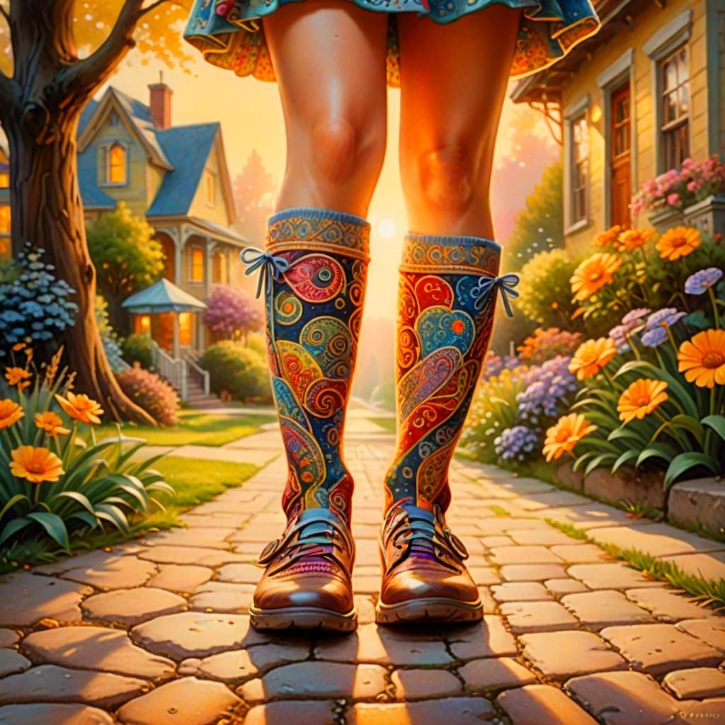 Paisley Socks in Luminist Style