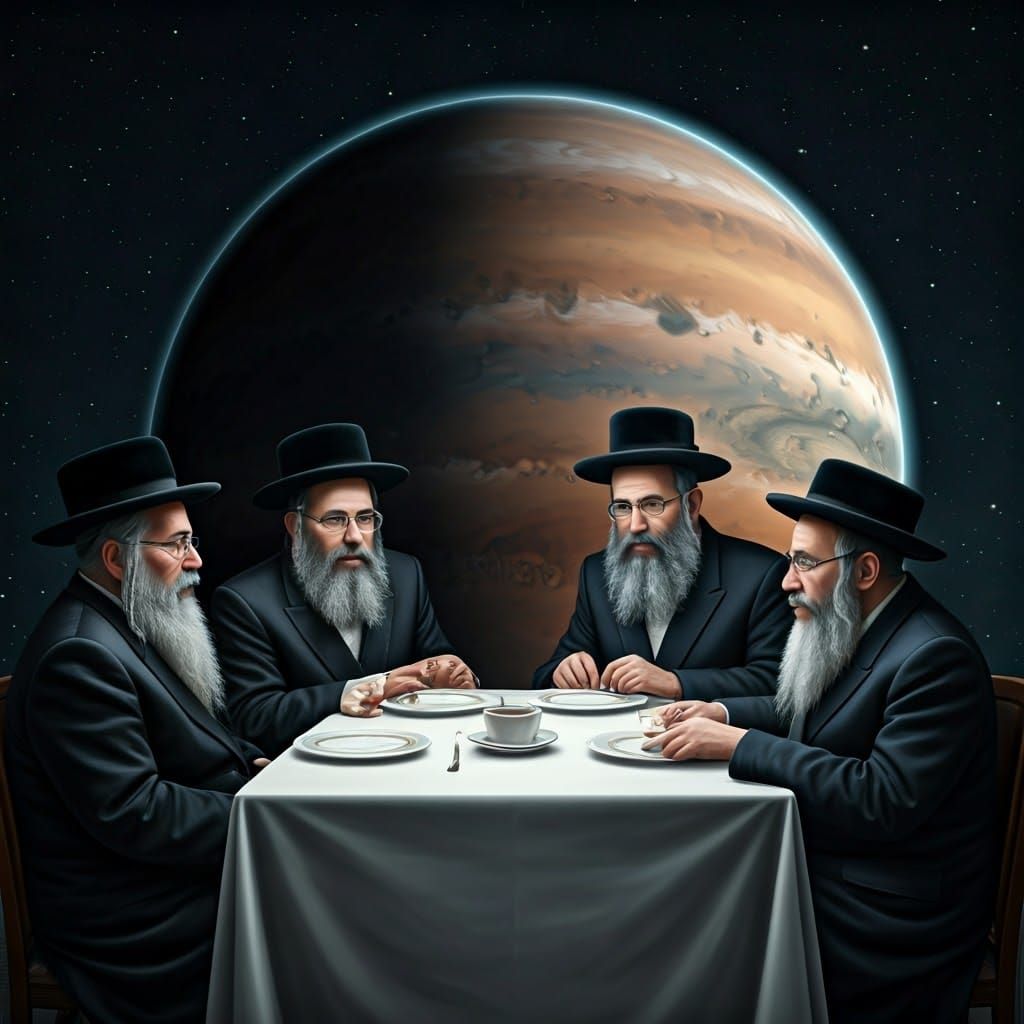 Mystical Men Gather Around Cosmic Table