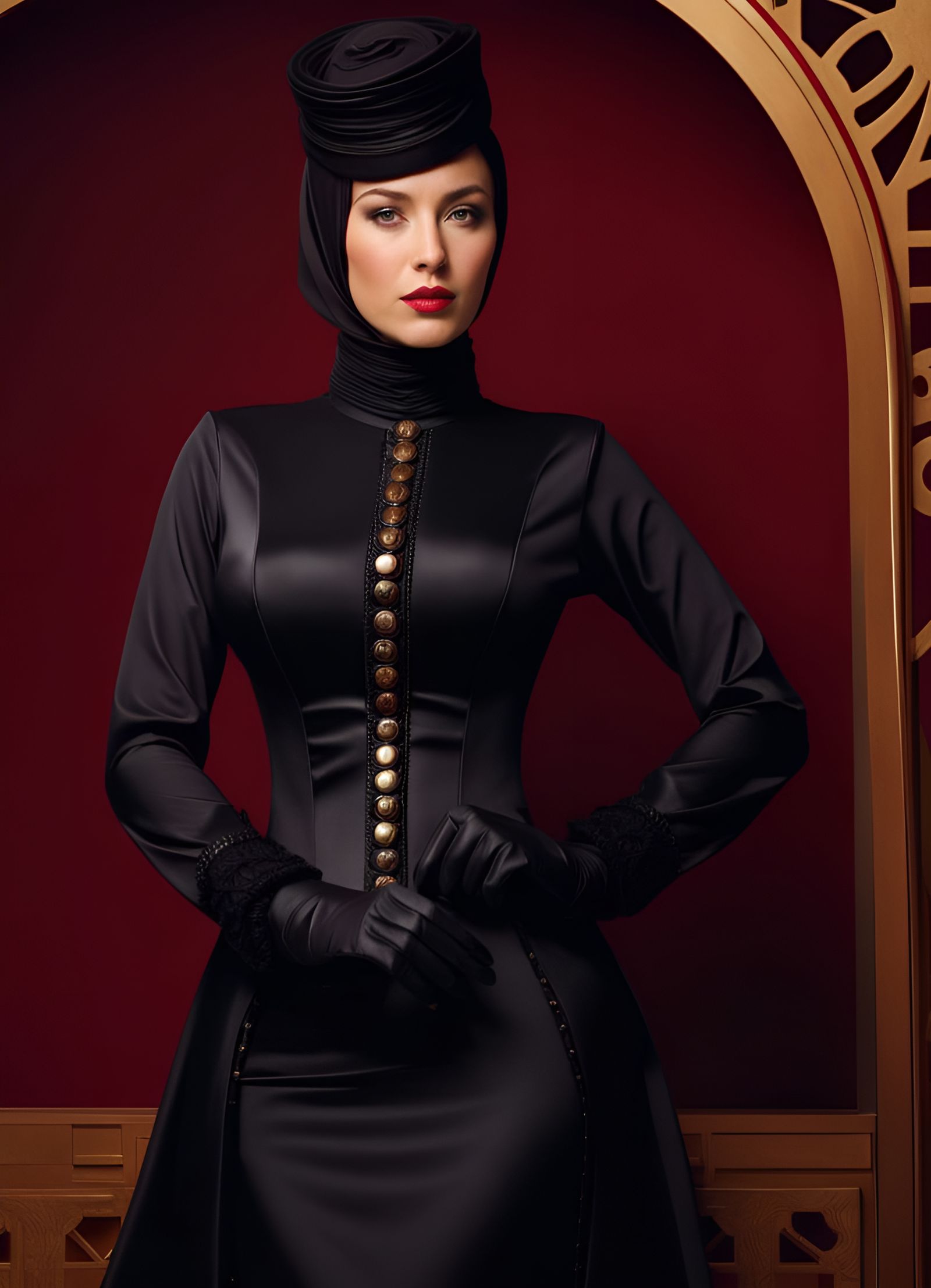 Victorian Woman in Hijab: A Classical Portrait