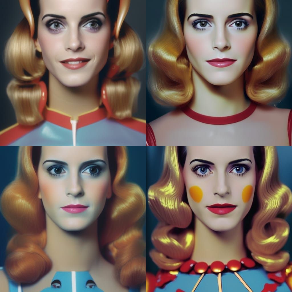 Robot Girl Portrait in 1980s Style