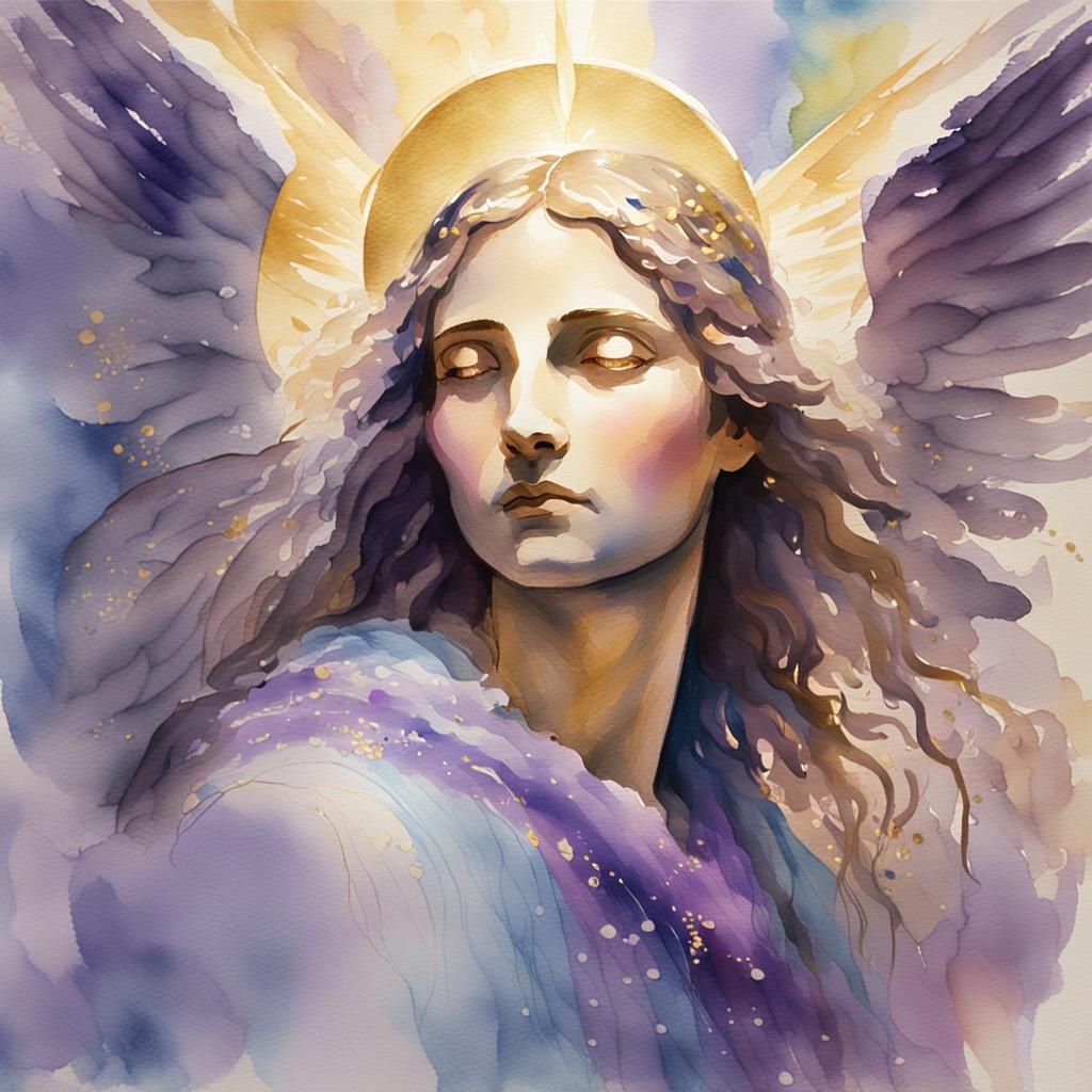 Watercolor Portrait of Archangel Raphael