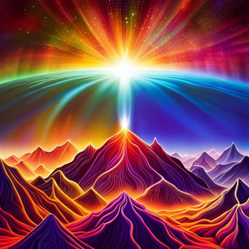 Vibrant Forest of Light and Crystal Formations