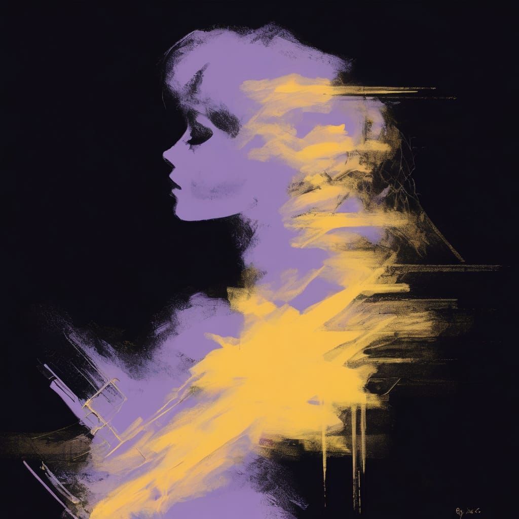 Anime-Style Impressionistic Portrait with Lavender Palette