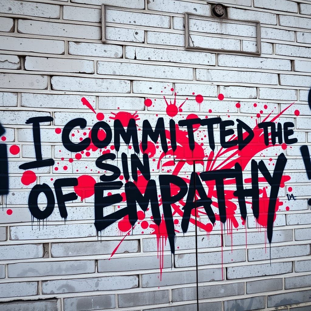 Gritty Urban Street Art Scene with Stencil Graffiti