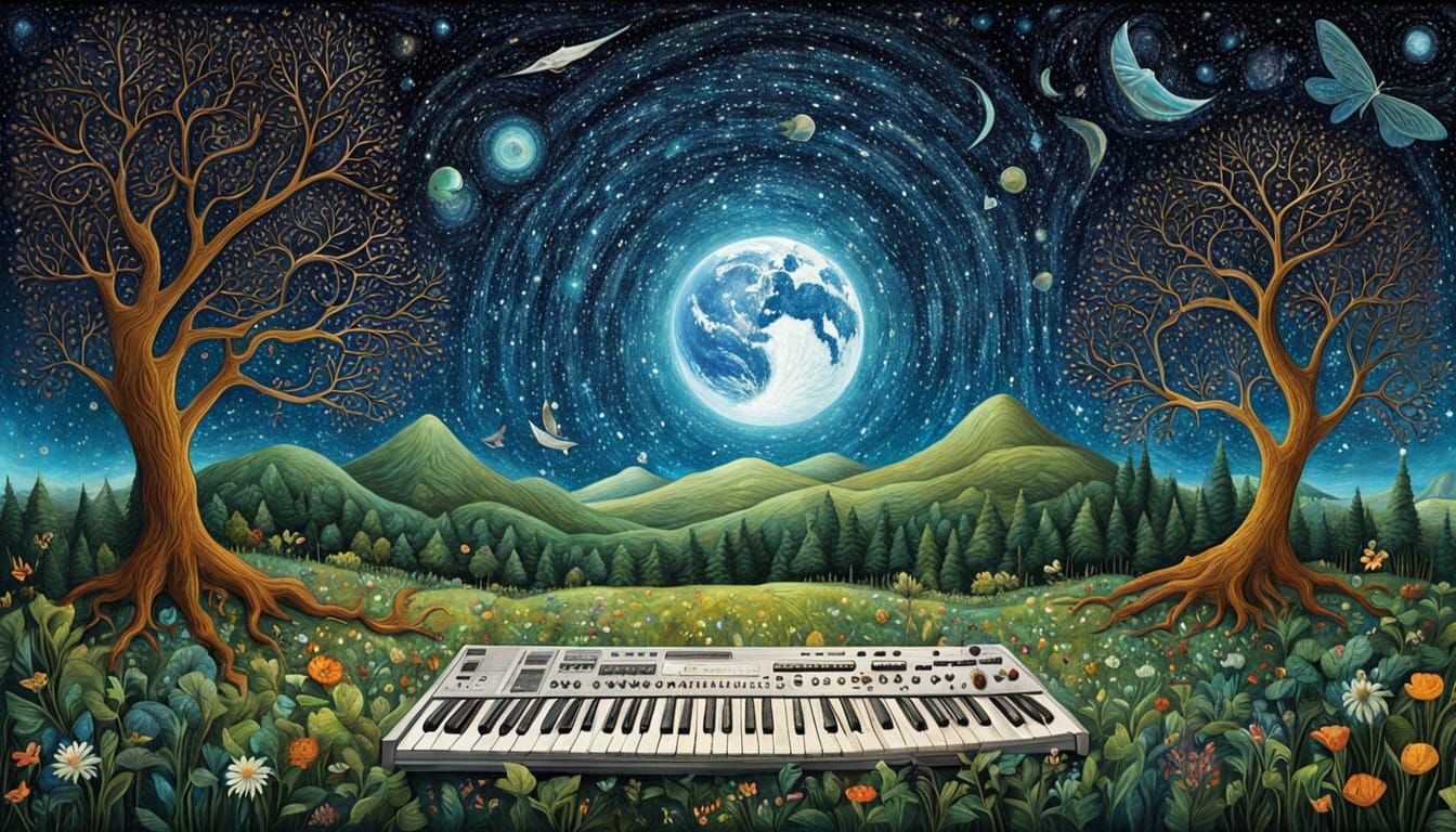 Cyberpunk Digital Artwork in Cosmic Colors