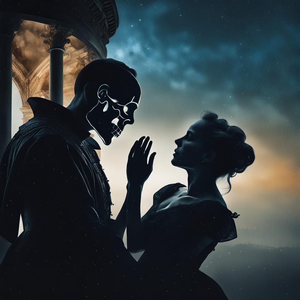 Surreal Shakespearean Double Exposure in Oil on Canvas