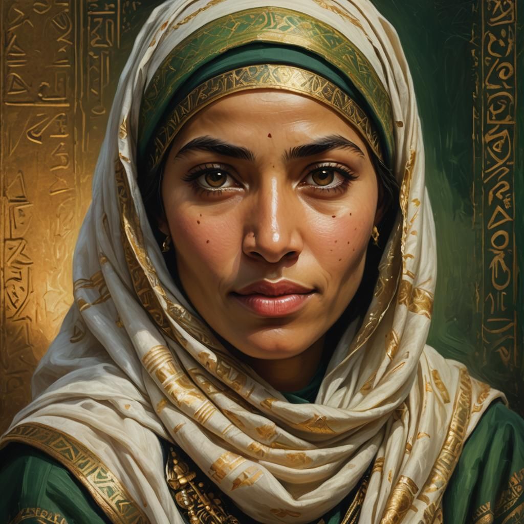 Egyptian Woman Portrait in Rembrandt Lighting Style