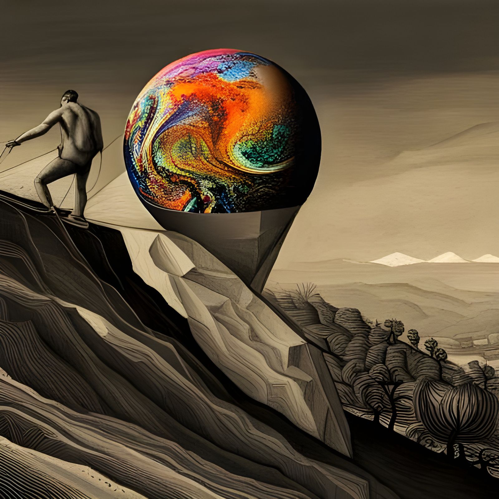 Psychedelic Globe: A Miniature Earth in Vivid Color