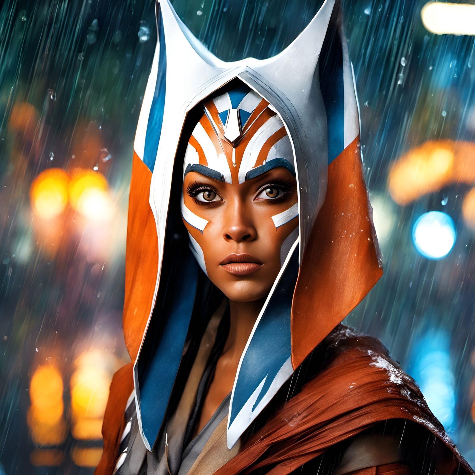 Ahsoka Tano Portrait in the Rain