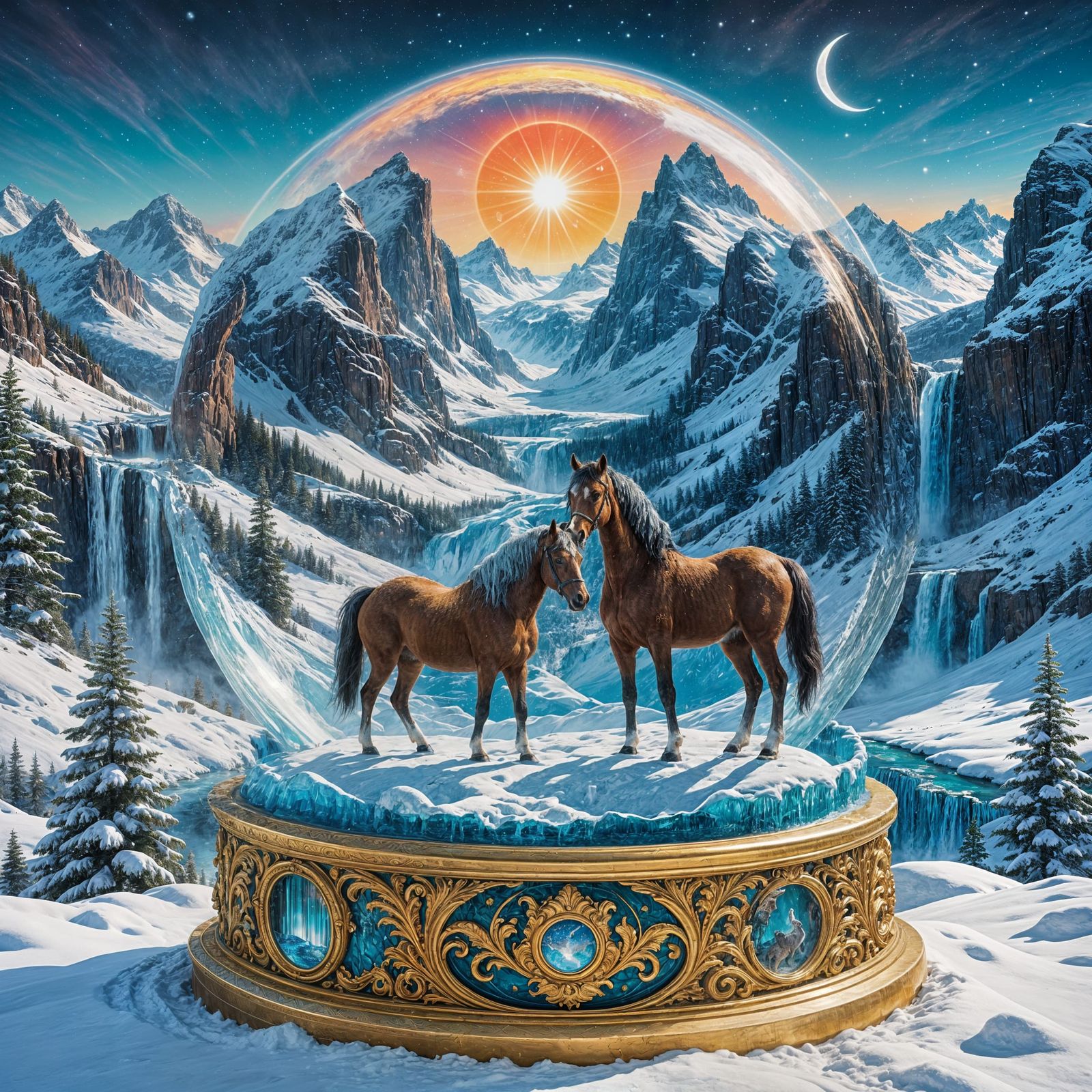 Vivid Snowglobe Portal Unveils Majestic Valley Biome