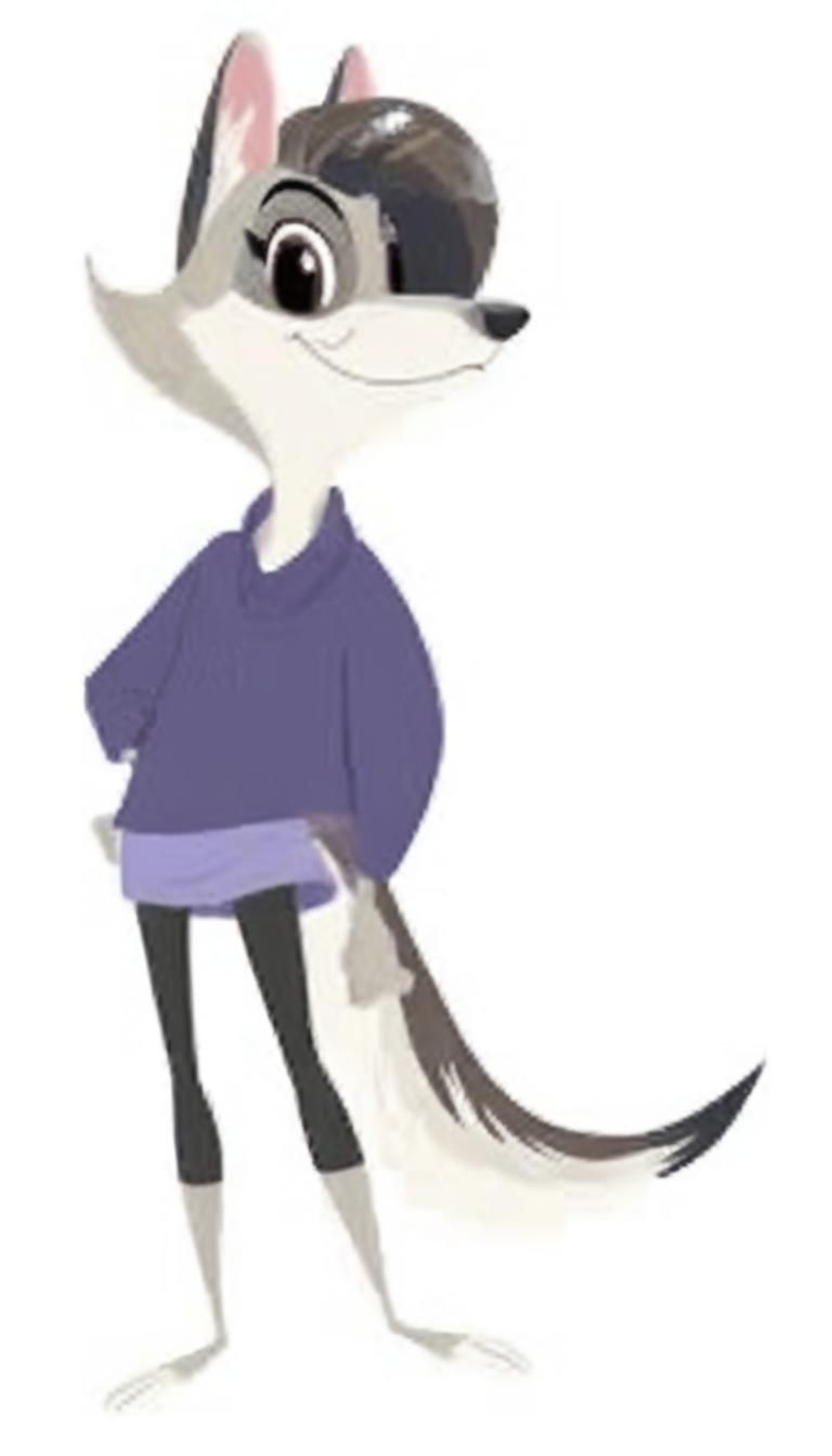 Violet the Wolf: A Cheerful Digital Illustration