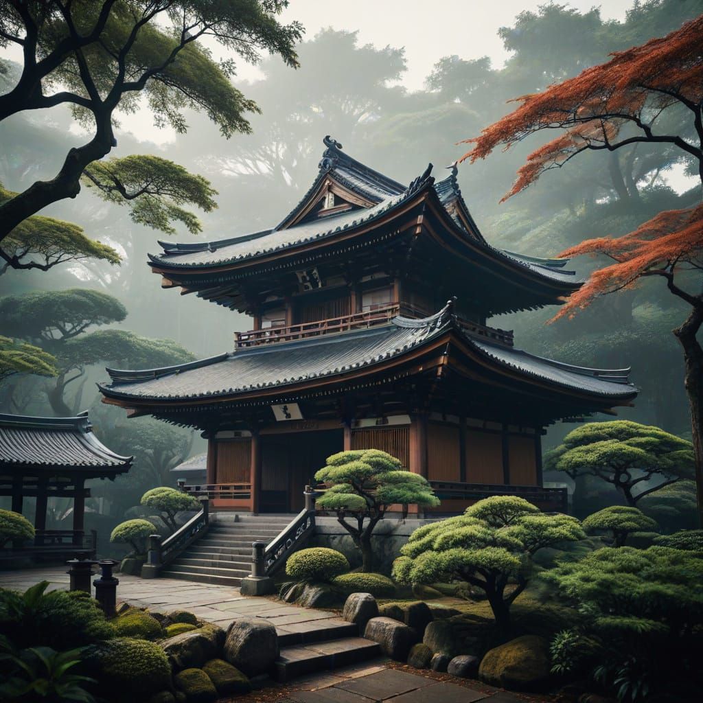 Sōsaku-hanga Temple in Serene Garden