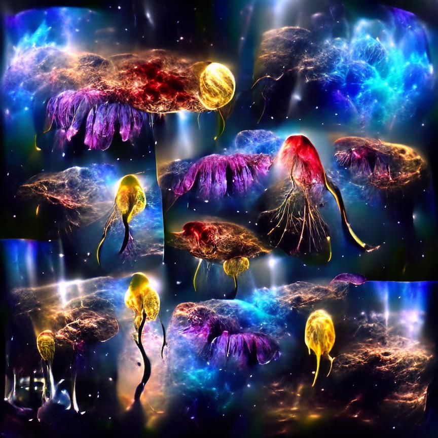 Cosmic Jellyfish in Nebula Fantasy Universe