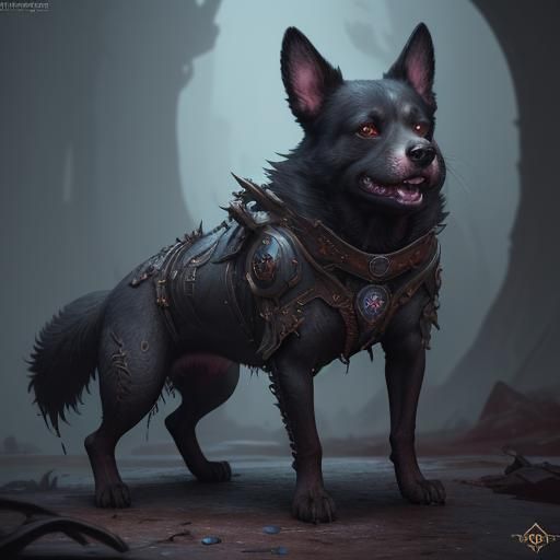 Menacing Murder Dog in Detailed Matte Painting