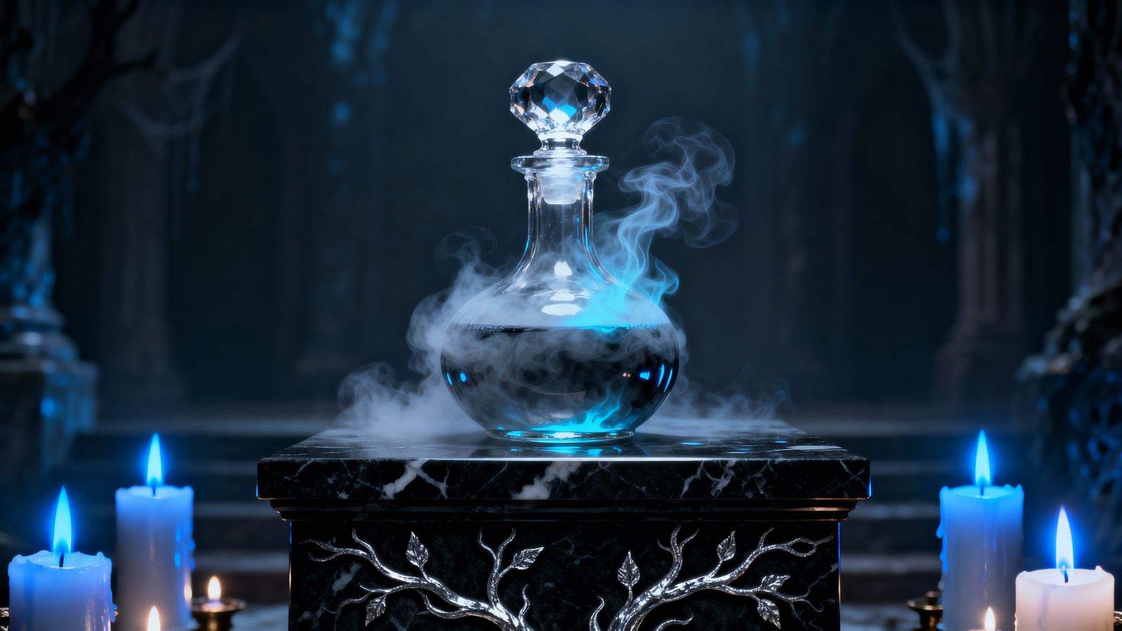 Gothic Fantasy Wine Decanter with Ghostly Glow