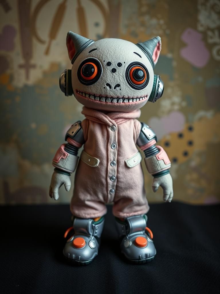 Cute Plush Monster in Mechaboots and Onesie