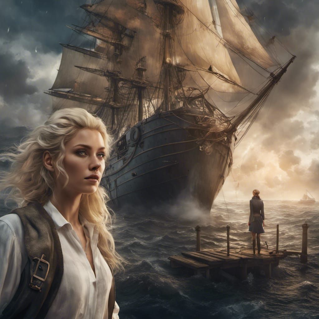 Fantasy Archeologist Observes Ship's Arrival