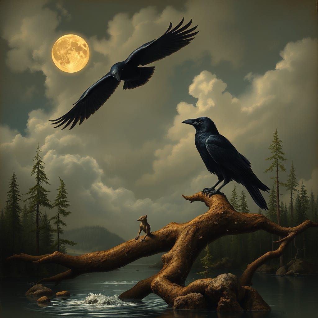 Moody Landscape in a Cubist Style