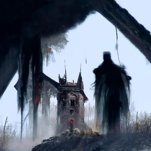 Sinister Haunted Castle in Dark Fantasy Style