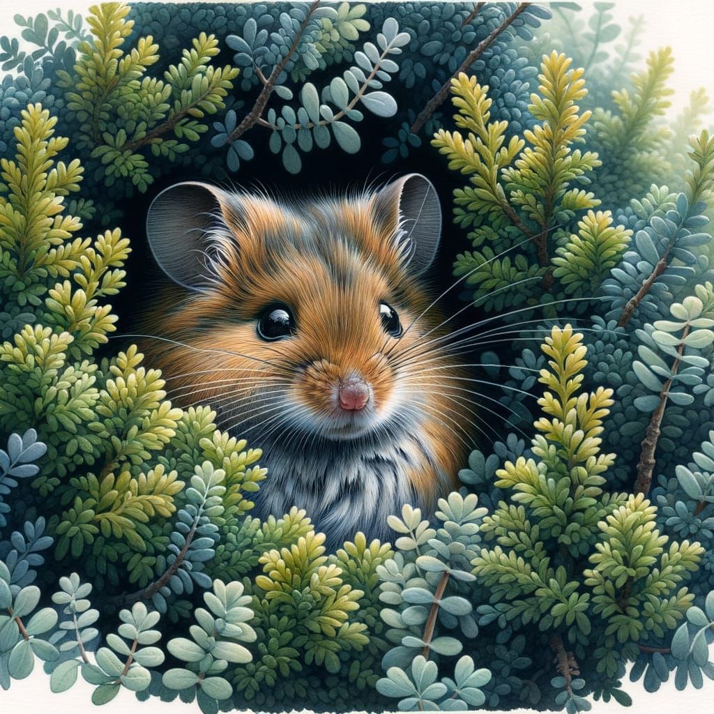 Vibrant Doormouse in Whimsical Watercolor