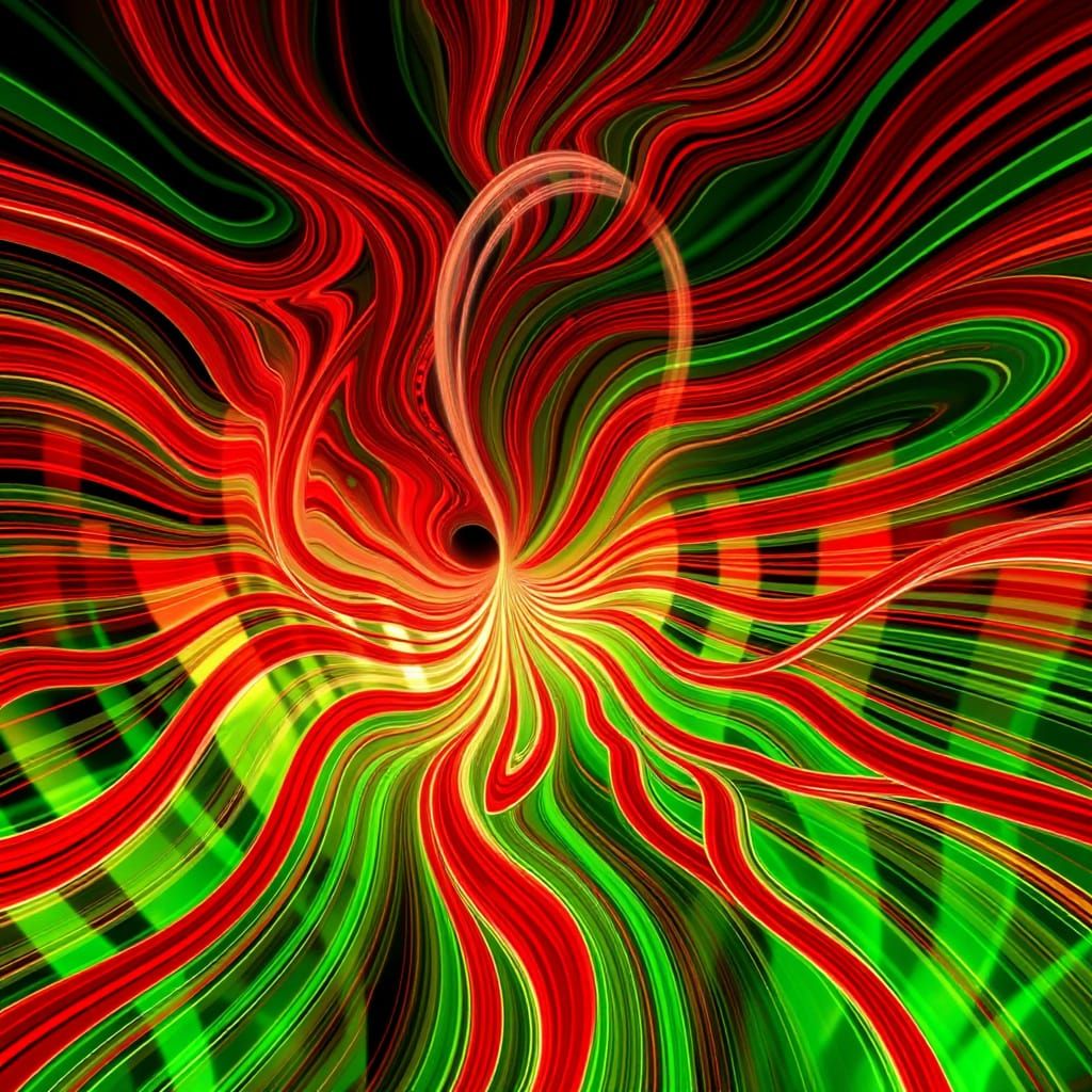 Ethereal Striped Form in Vibrant Colors