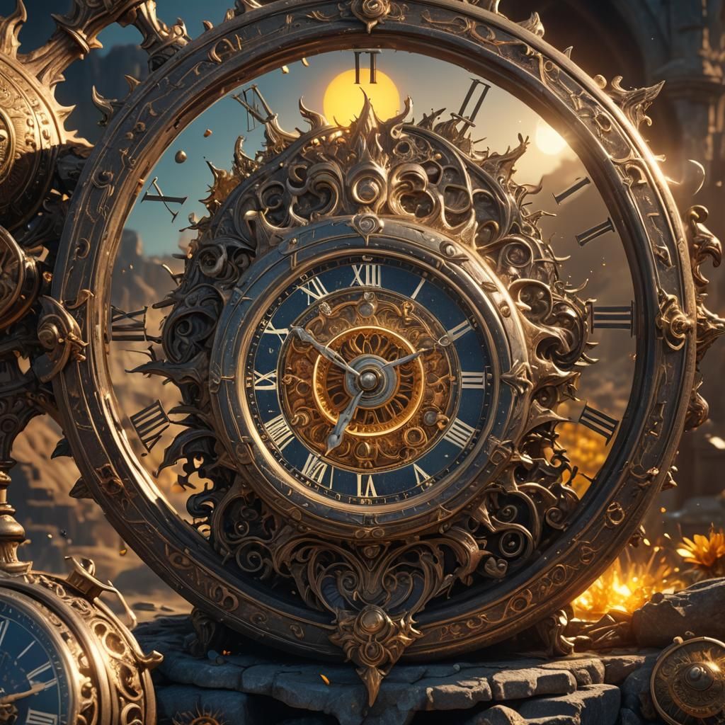 Alarm Clock on the Sun: Fantastical Digital Art