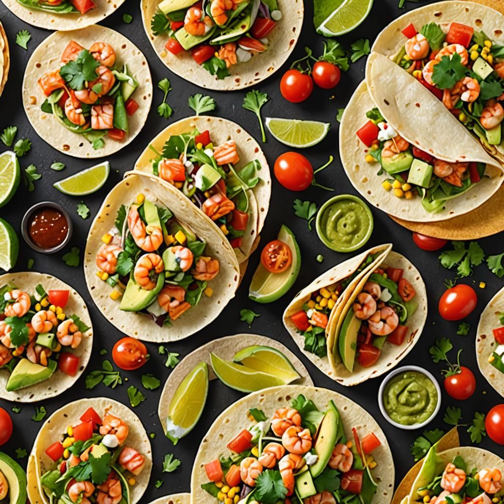 Salmon and Shrimp Tacos with Avocado Salsa