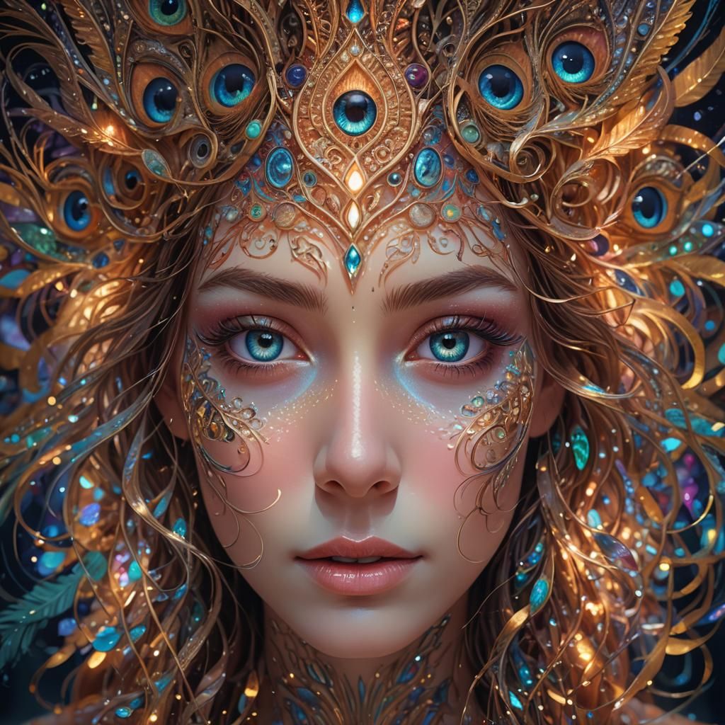 Intricate Curiosity: A Digital Art Portrait