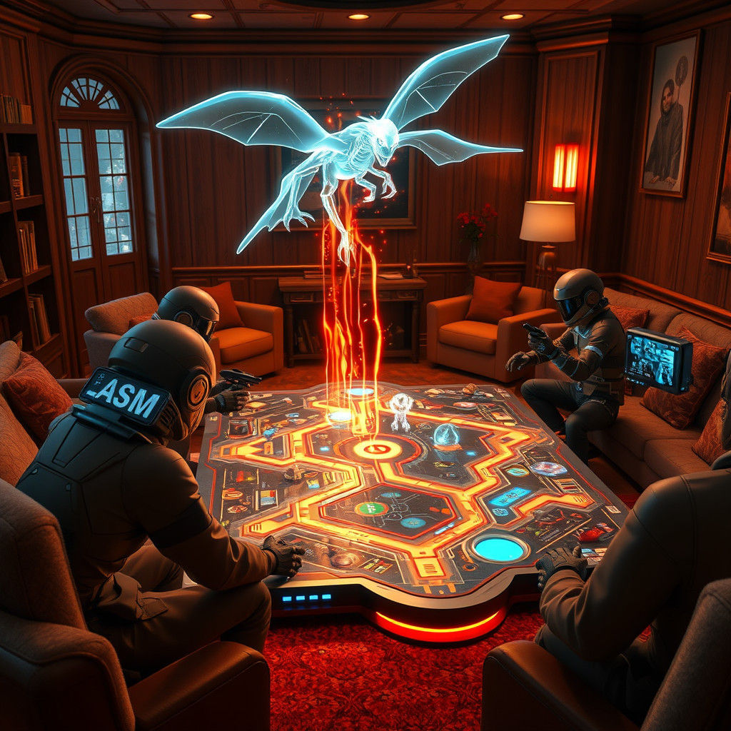 Futuristic Board Game with Holographic Elements