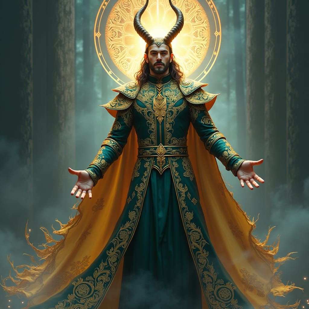 Loki God of Mischief: Digital Painting with Luminous Colors