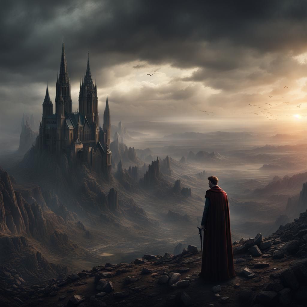 Dramatic Vampire Vanquished: Epic Digital Matte Painting