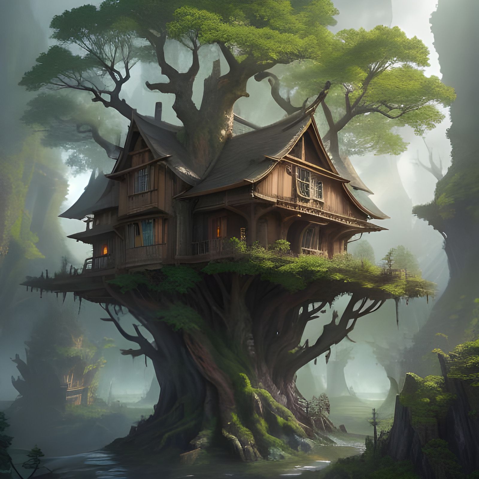 Fantastical Treehouses: Detailed Matte Painting in Unreal En...