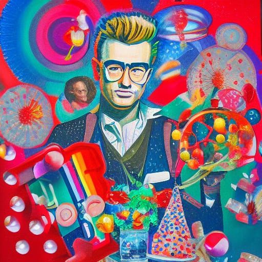 Gay Icons in Whimsical Wonderland with Glittering UFOs and K...