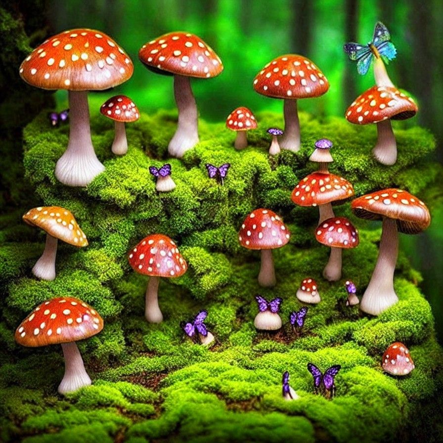 Enchanted Forest with Fairies and Fireflies