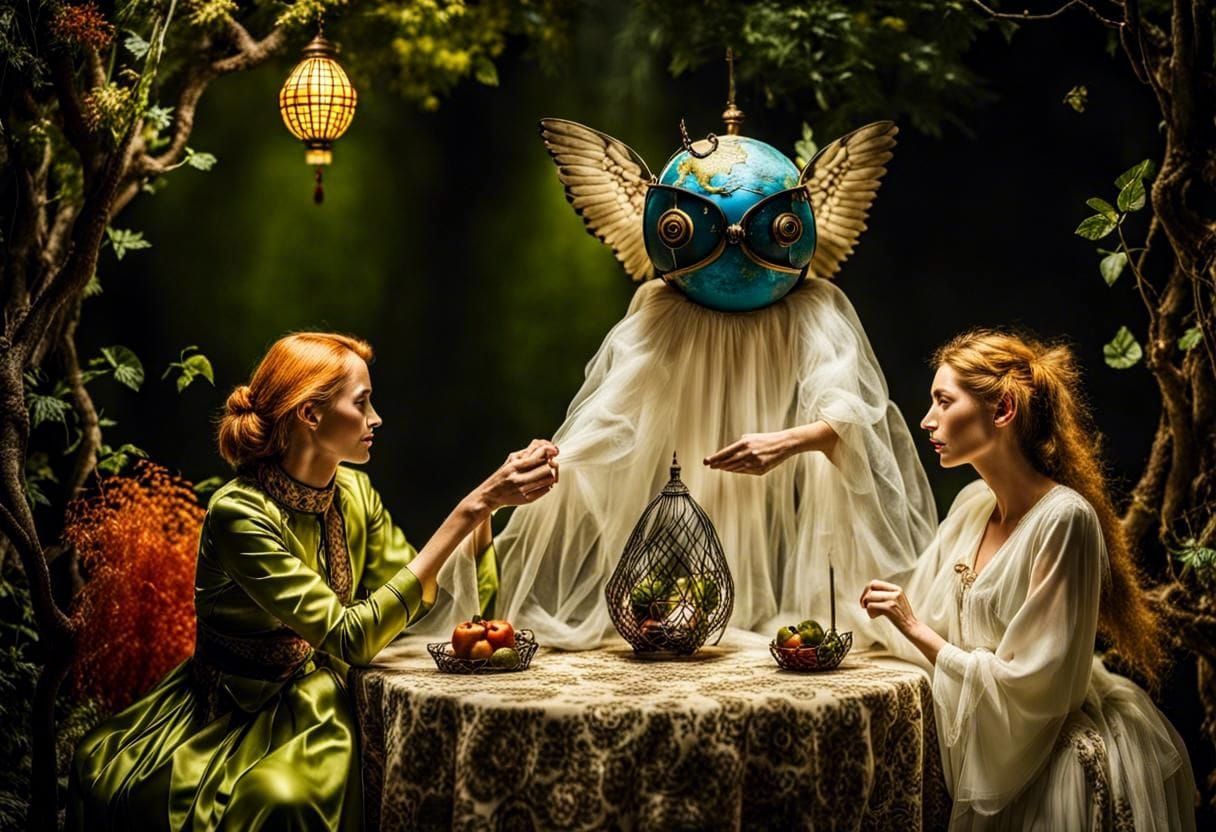 Surreal Alien Restaurant Celebration: Professional Photograp...