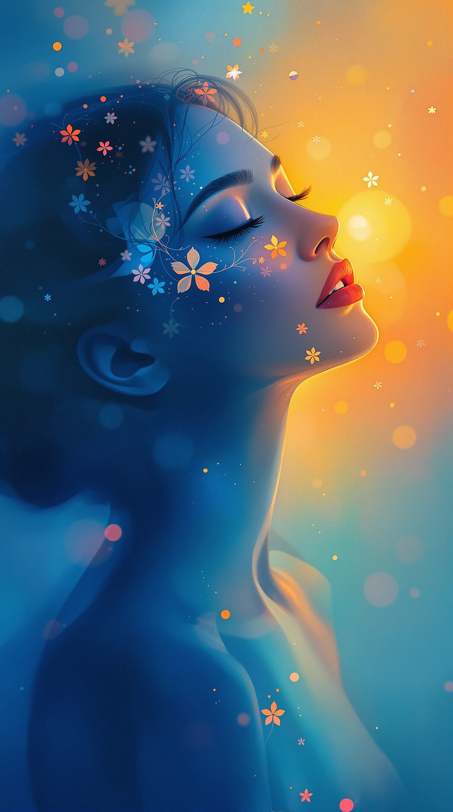 Ethereal Storybook Portrait in Acrylic Style