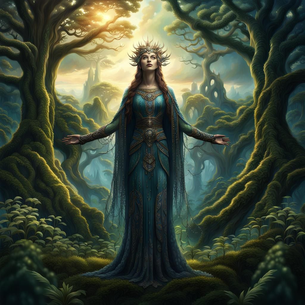 Gaia, Forest Goddess in Digital Painting
