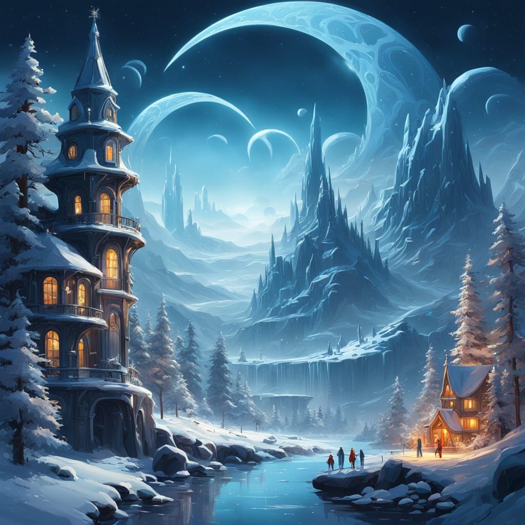 Enchanted Winter Wonderland Christmas Background