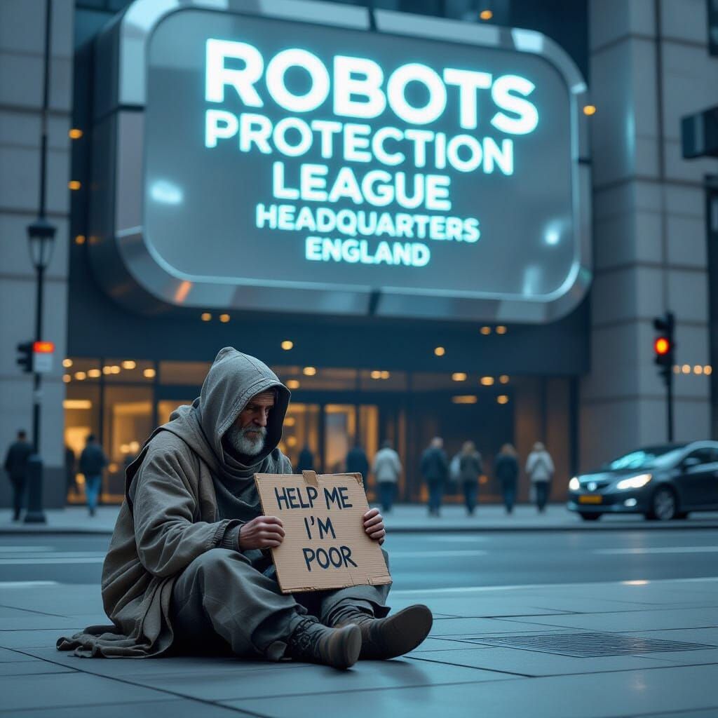 Robots Protection League Headquarters: A Futuristic Scene