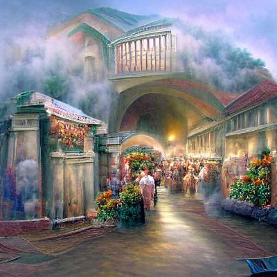 Roman Market Grand Entrance: Ethereal Fantasy