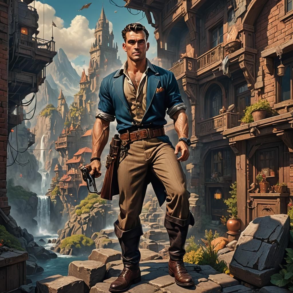 1930s Style Male Pinup Art