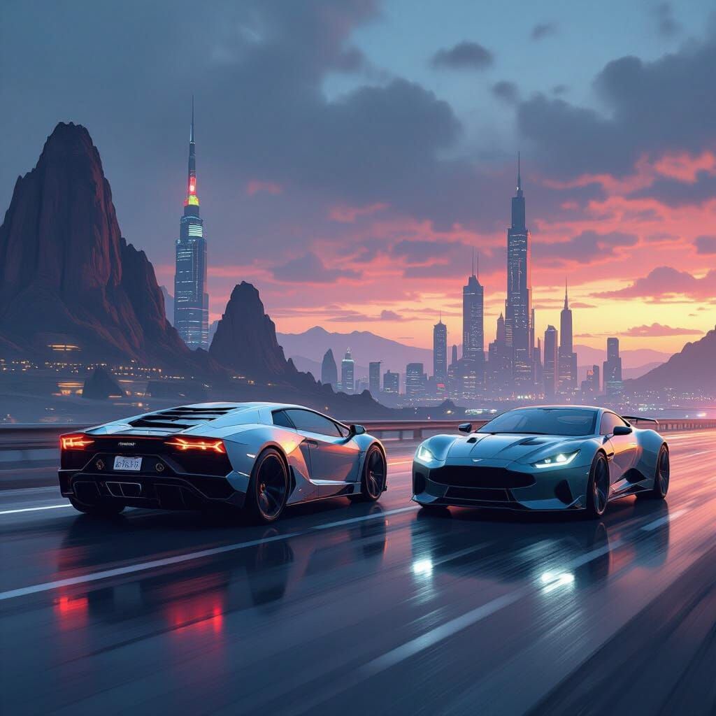 Lamborghini Races Aston Martin in Epic Digital Matte Paintin...