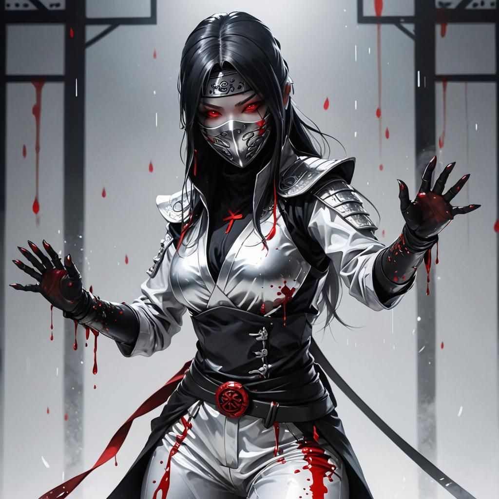 Sleek Silver Ninja with Liquid Manipulation