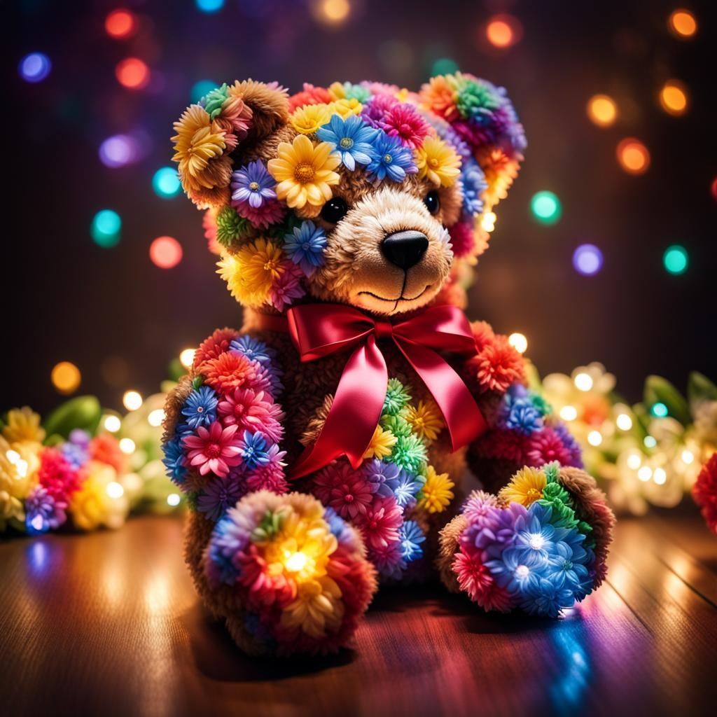 Rainbow Flower Teddy Bear Profile Picture