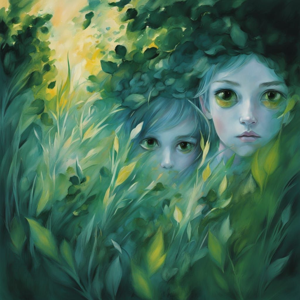 Ethereal Eyes in Impressionist Style