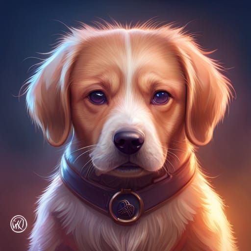 Cute Dog Concept Art in Hyperrealistic Style