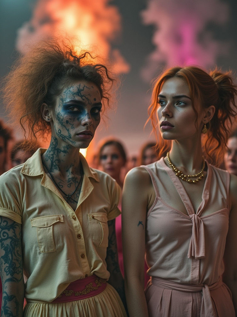 Dramatic Demon Art Piece in Dark Room, Eldritch Lighting