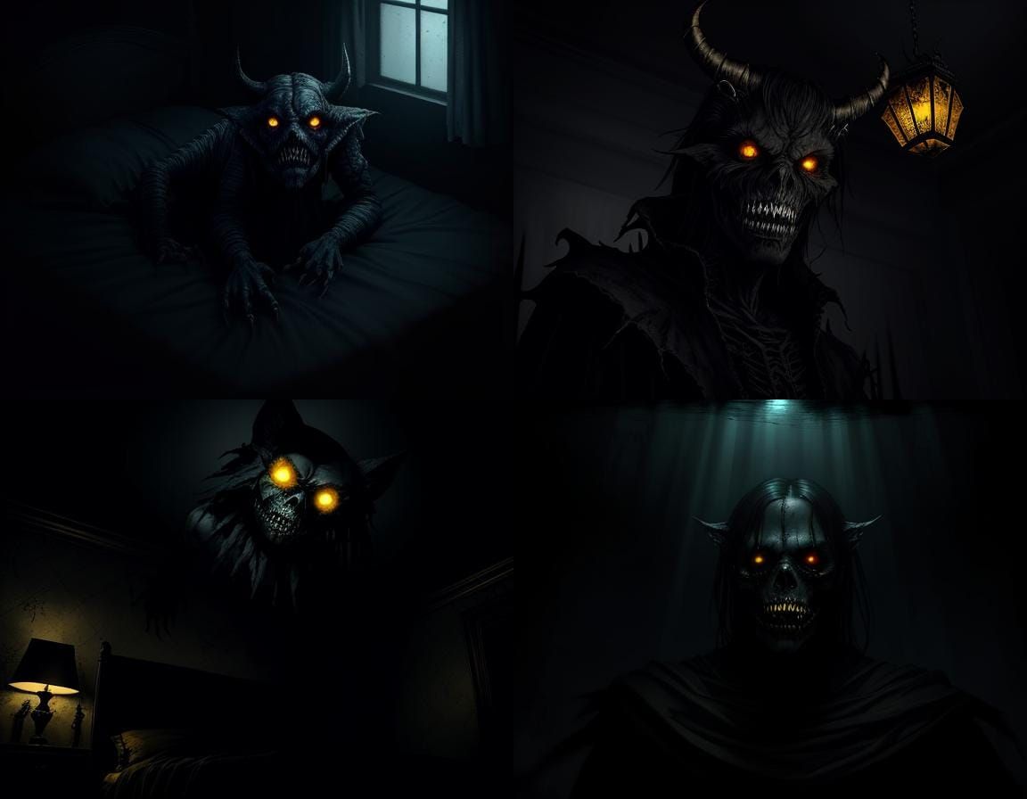 Nightmarish Creature with Razor Teeth Lurking Overhead