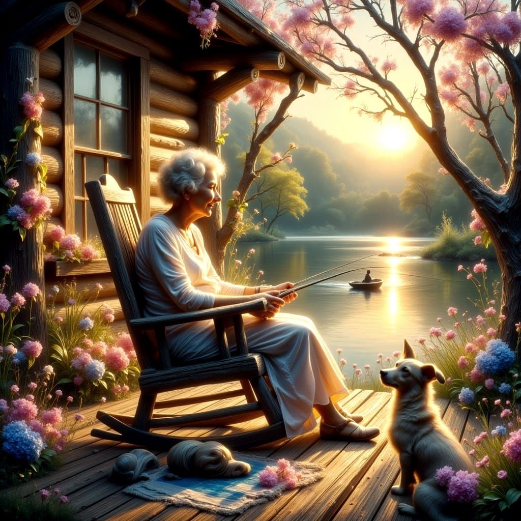 Warm Smile on a Rustic Porch